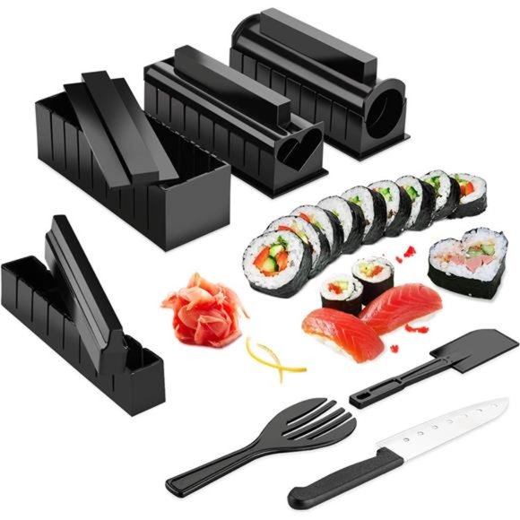 Sushi Maker Kit, 11pcs DIY Sushi Making Kit Roll Sushi Maker Rice Roll Mold - Picture 1 of 6